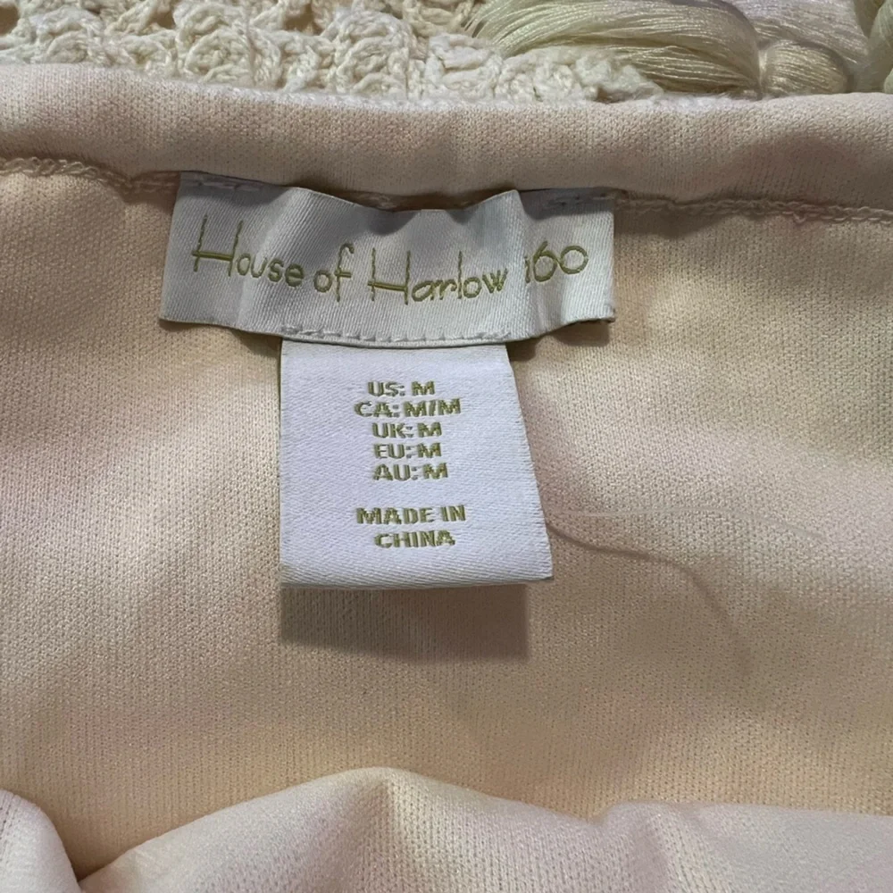 House of Harlow 1960 Ivory Crochet Knit Halter Cutout Back Maxi Dress NWOT - Picture 12 of 12